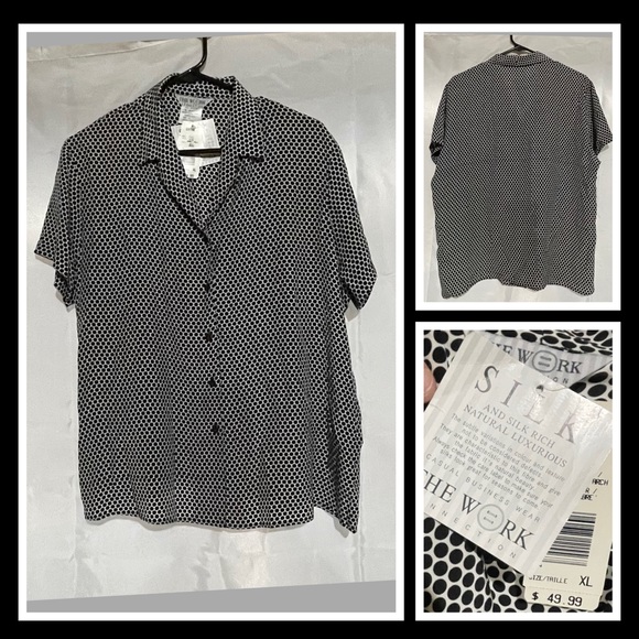 Ladies silk polka dot blouse - Picture 1 of 1